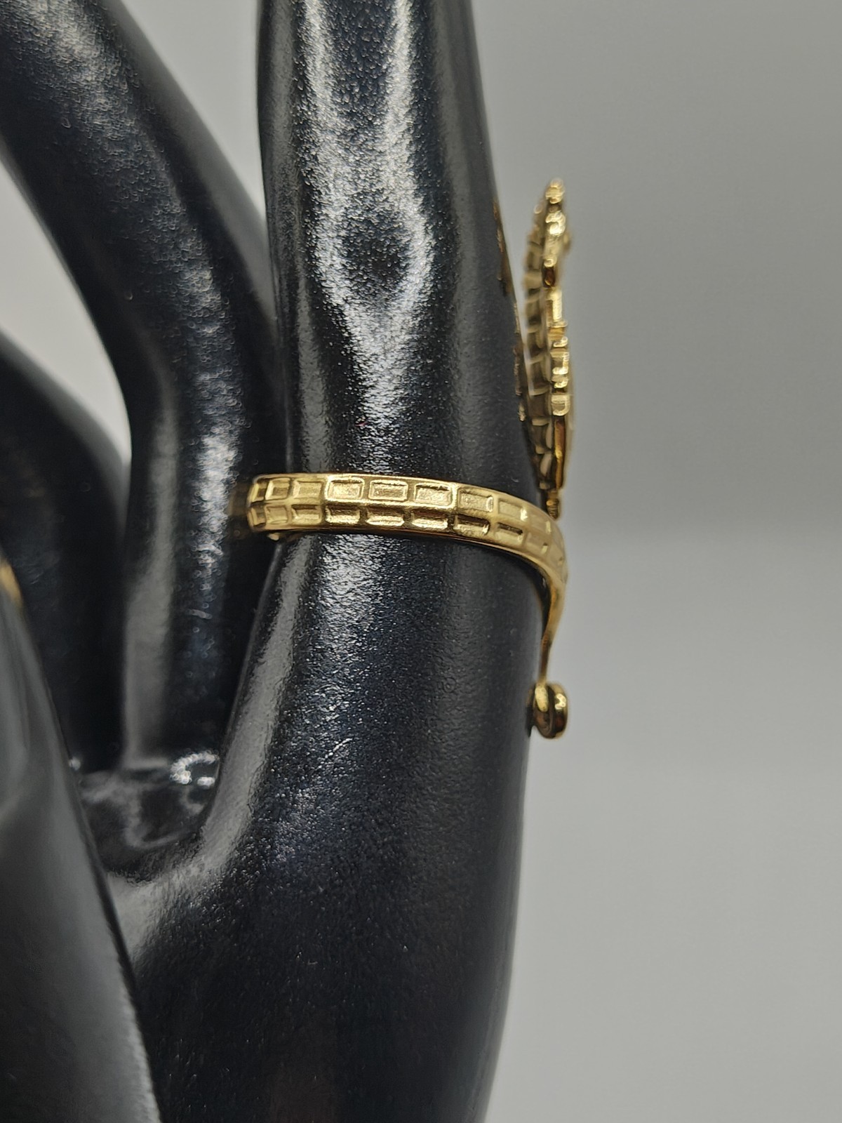 18K Gold Plated 304 Stainless Steel Beach Seahorse Adjustable Bypass Ring Size 7