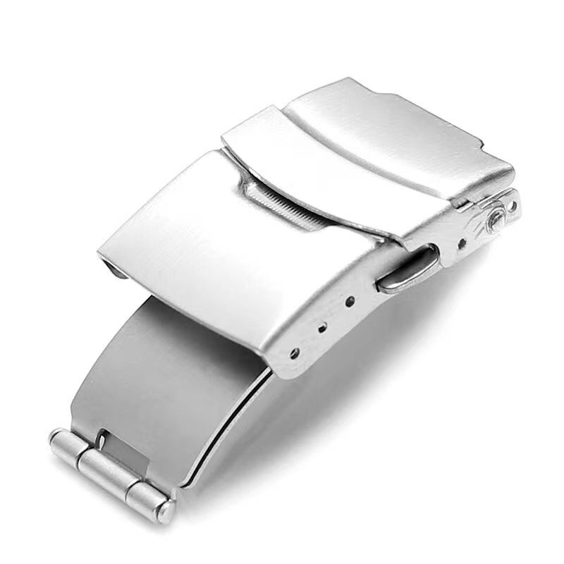 Metal Watch Buckle Double Click Button Stainless Steel Diving Deployment Clasp