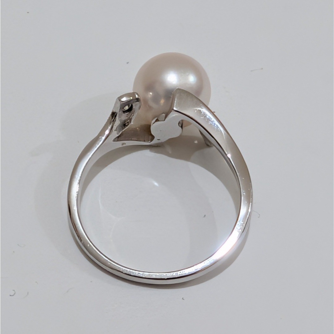 Mikimoto 8.4mm Akoya Cultured Pearl Ring Pt900 Platinum US Size 5.75 Japan