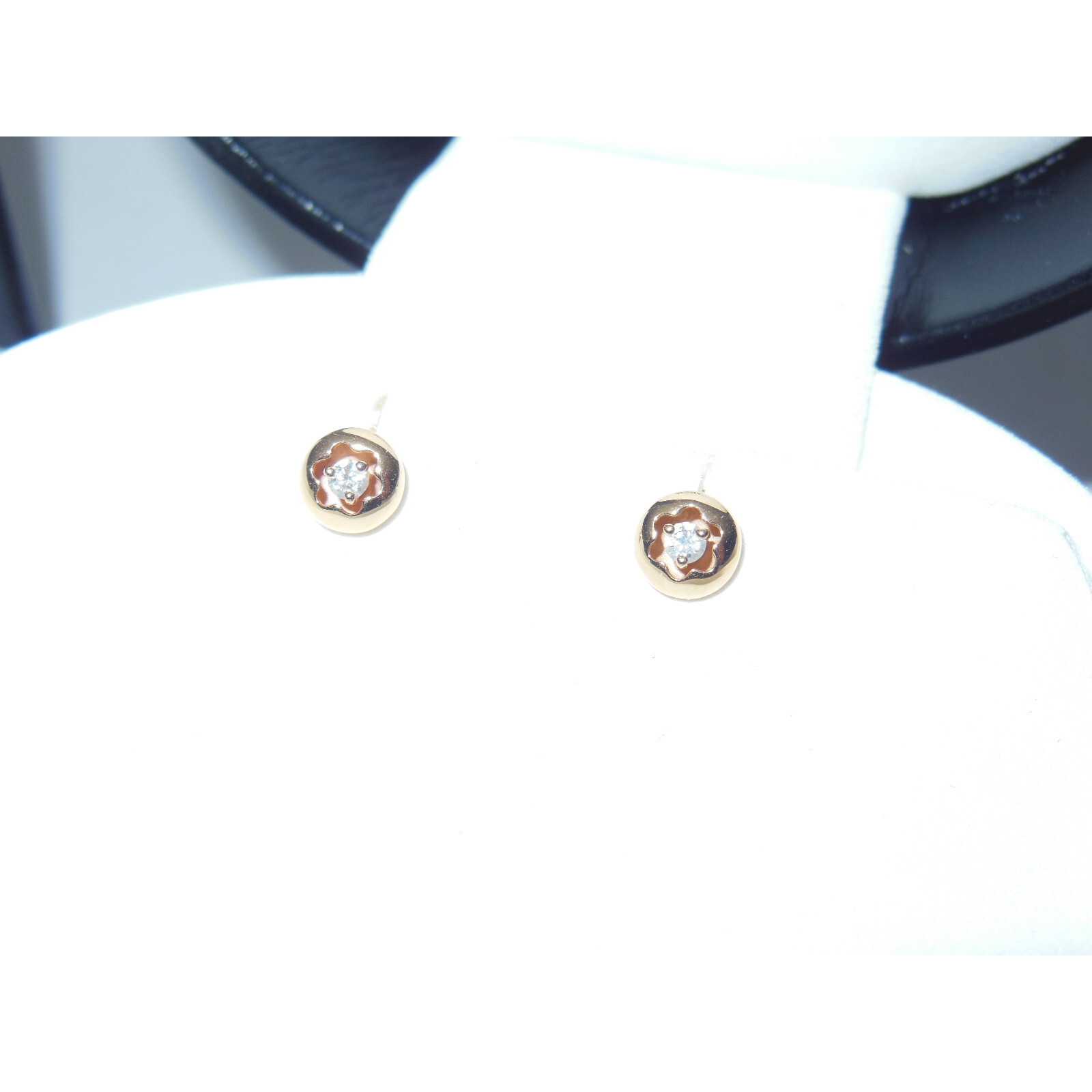 NOS* Montblanc Souvenir d’Etoile 18K Pink Gold 0.05ct Diamond Stud Earrings