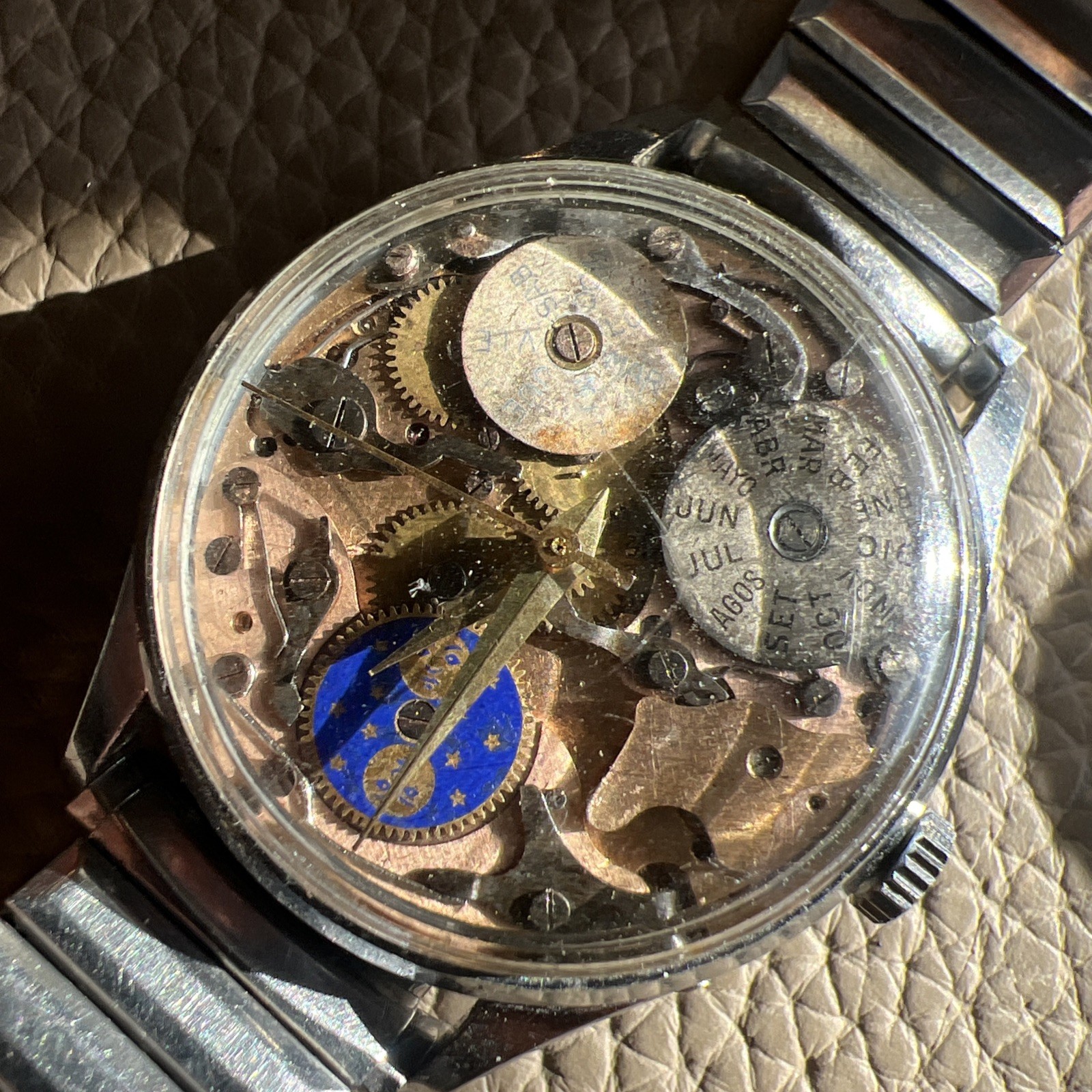 Vintage Men’s Valjoux 90 Triple Date MOONPHASE Large Case Project Running