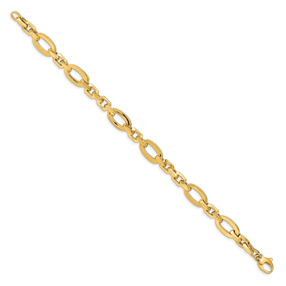 14k Yellow Gold Polished Fancy Link Bracelet 8.25″