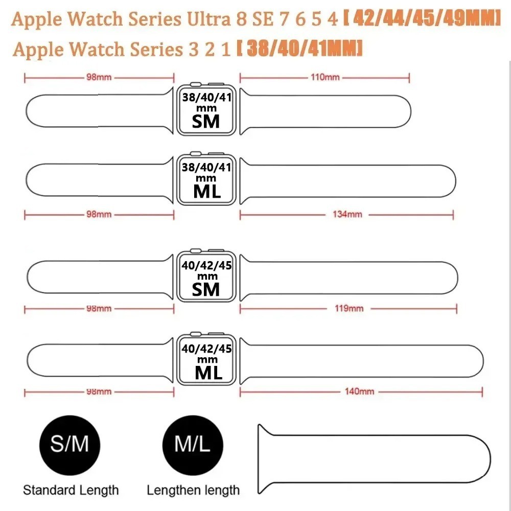 For Apple Watch Silicone Band Strap Series SE 1 2 3 4 5 6 7 Sports 38/40/42/44mm