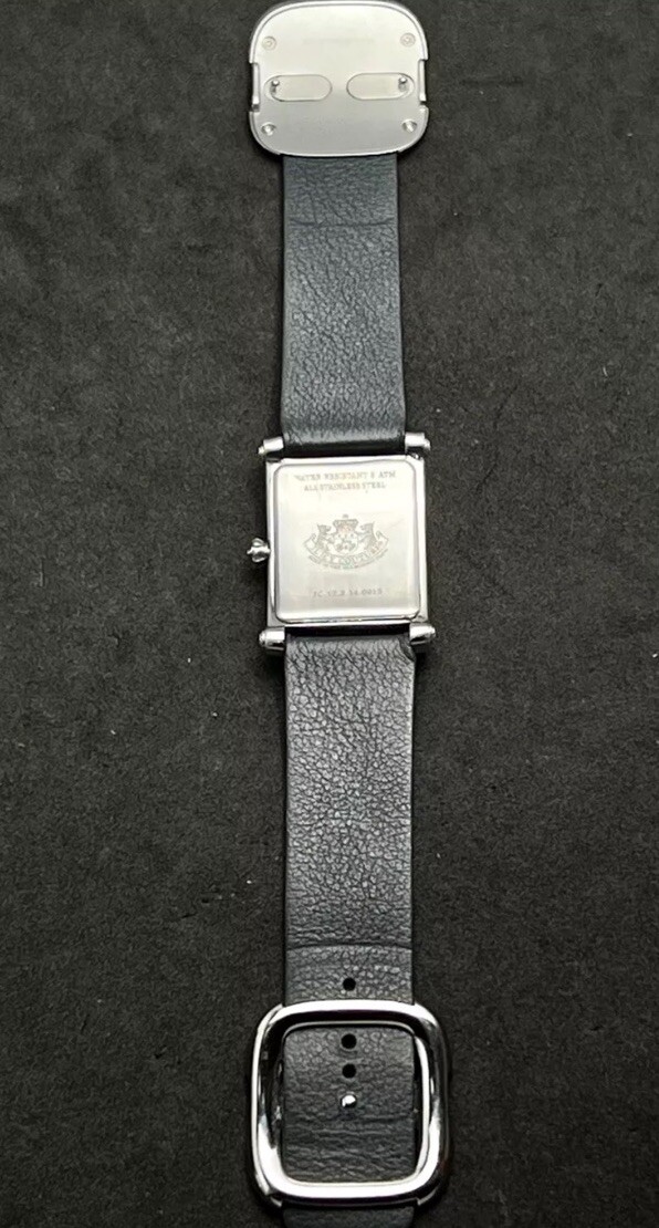 JUICY COUTURE Tank Curvex Women’s 35mm Quartz Watch Steel White Dial Blue Strap