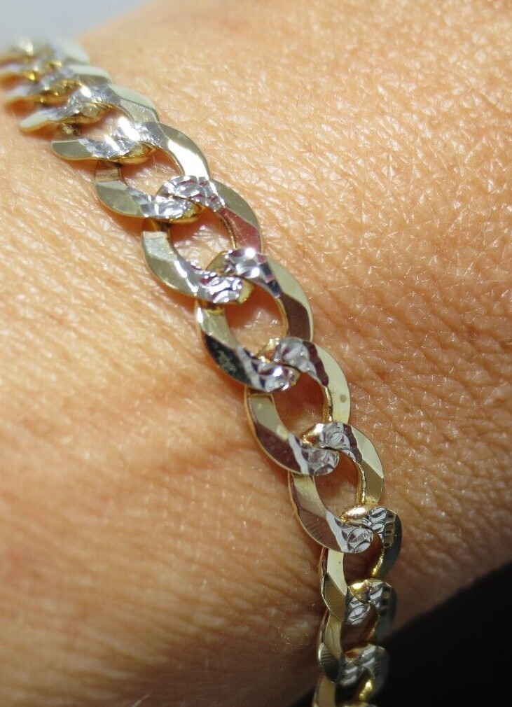 10K 2TONE MIAMI CUBAN CURB LINK CHAIN 9″ LONG 5.75 MM WIDE 7.21 grams (AI-1819)