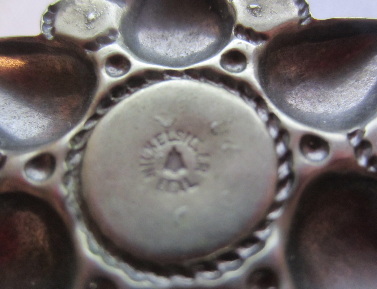 Vintage Nickle Silver Faux Turquoise star burst pendent Bell Trading Post