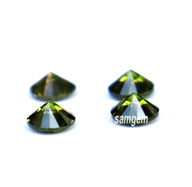 AAA Natural Flawless Ceylon Green Sapphire Loose Round Gemstone Cut 4.20 Ct
