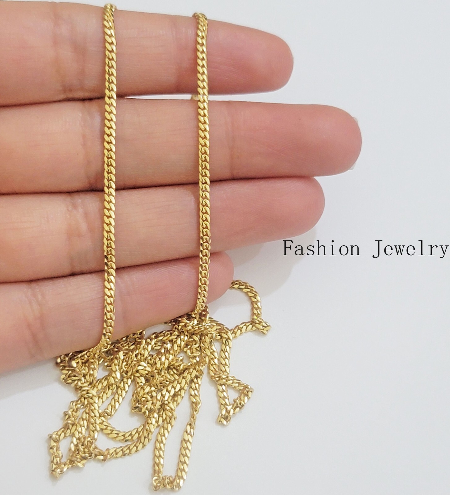 Solid 18k Gold Chain Necklace Miami Cuban Link 2.5mm-4mm 18″-26 Inch Real 18kt