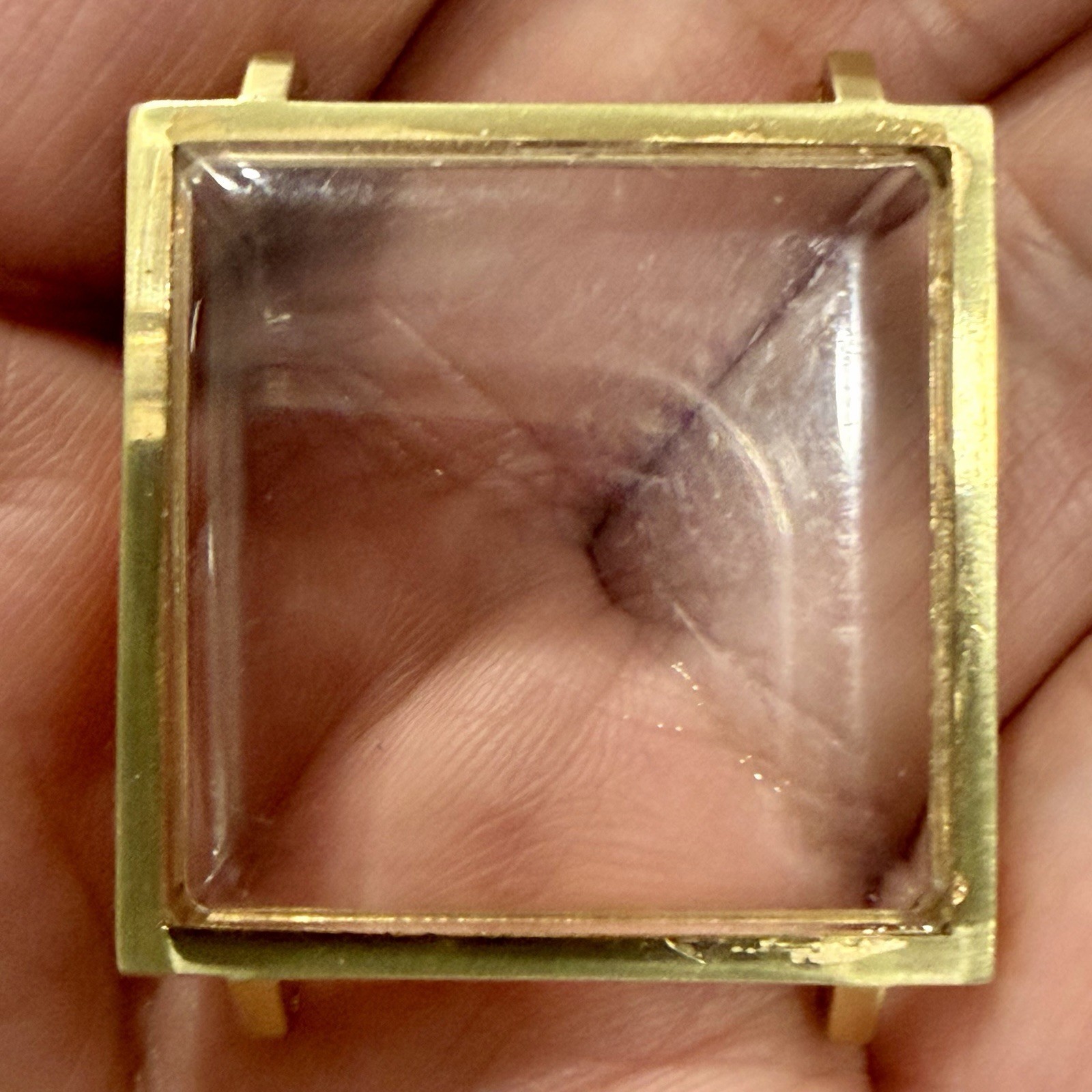 Vintage Ralph Destino 28mm Square Tank Case 10k Gold Plated No Movement!