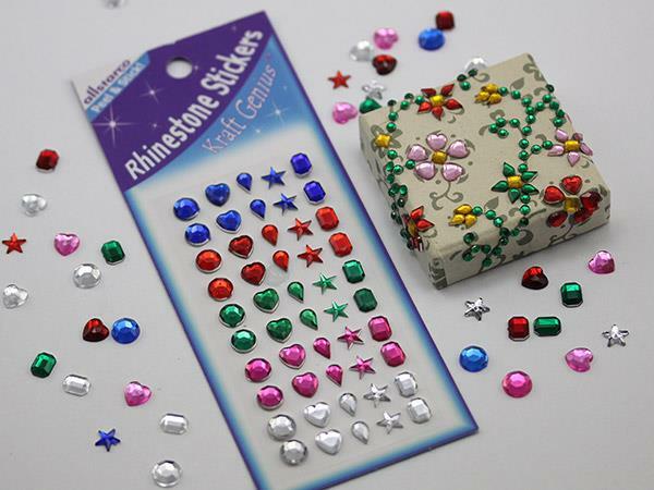 Stick On Rhinestones Plastic Face Gems Body Jewels Cards For DIY Craft & Parties