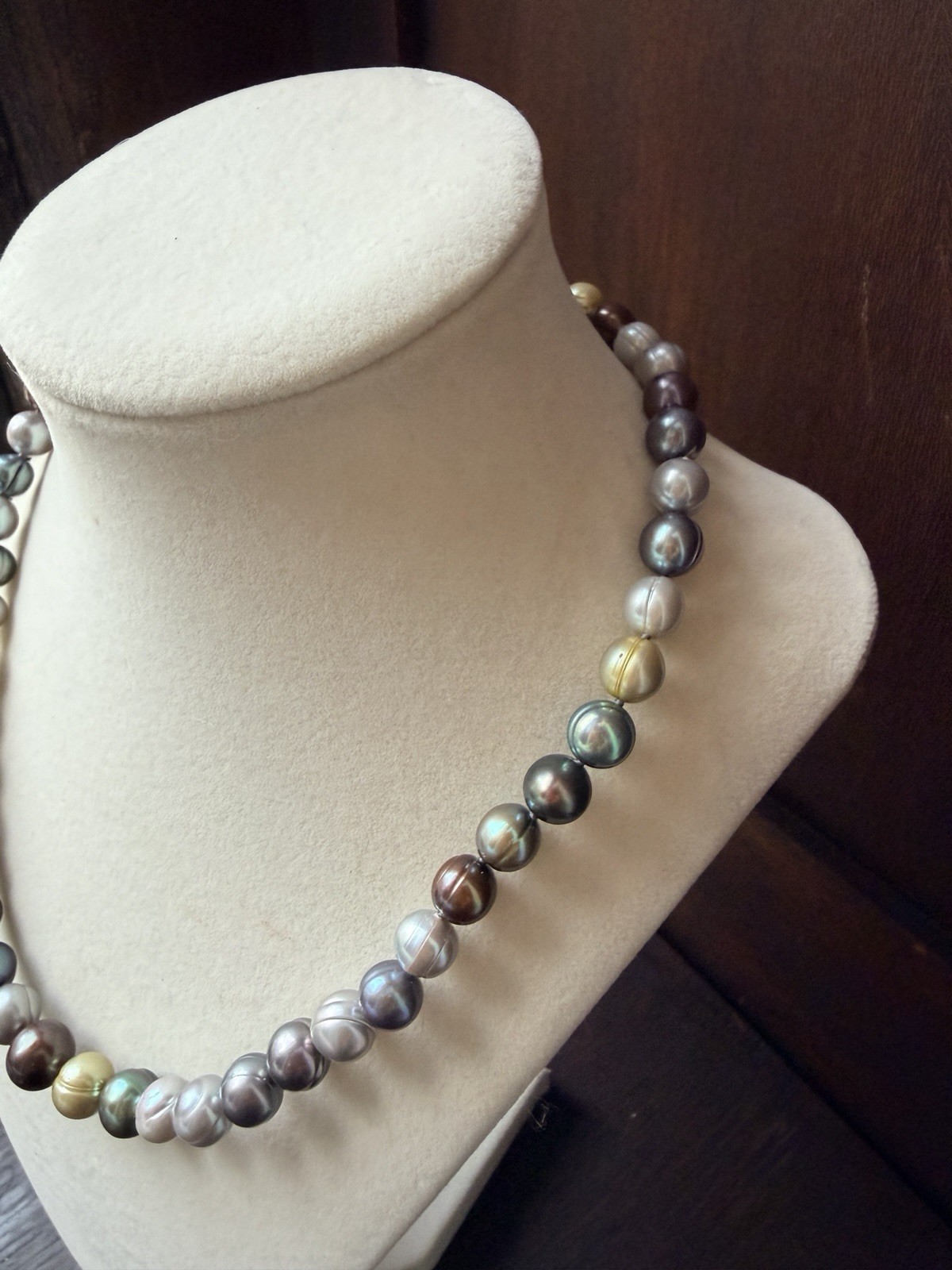 Genuine Multicolor Cultured Freshwater Pearl Necklace 925 Sterling Silver Clasp