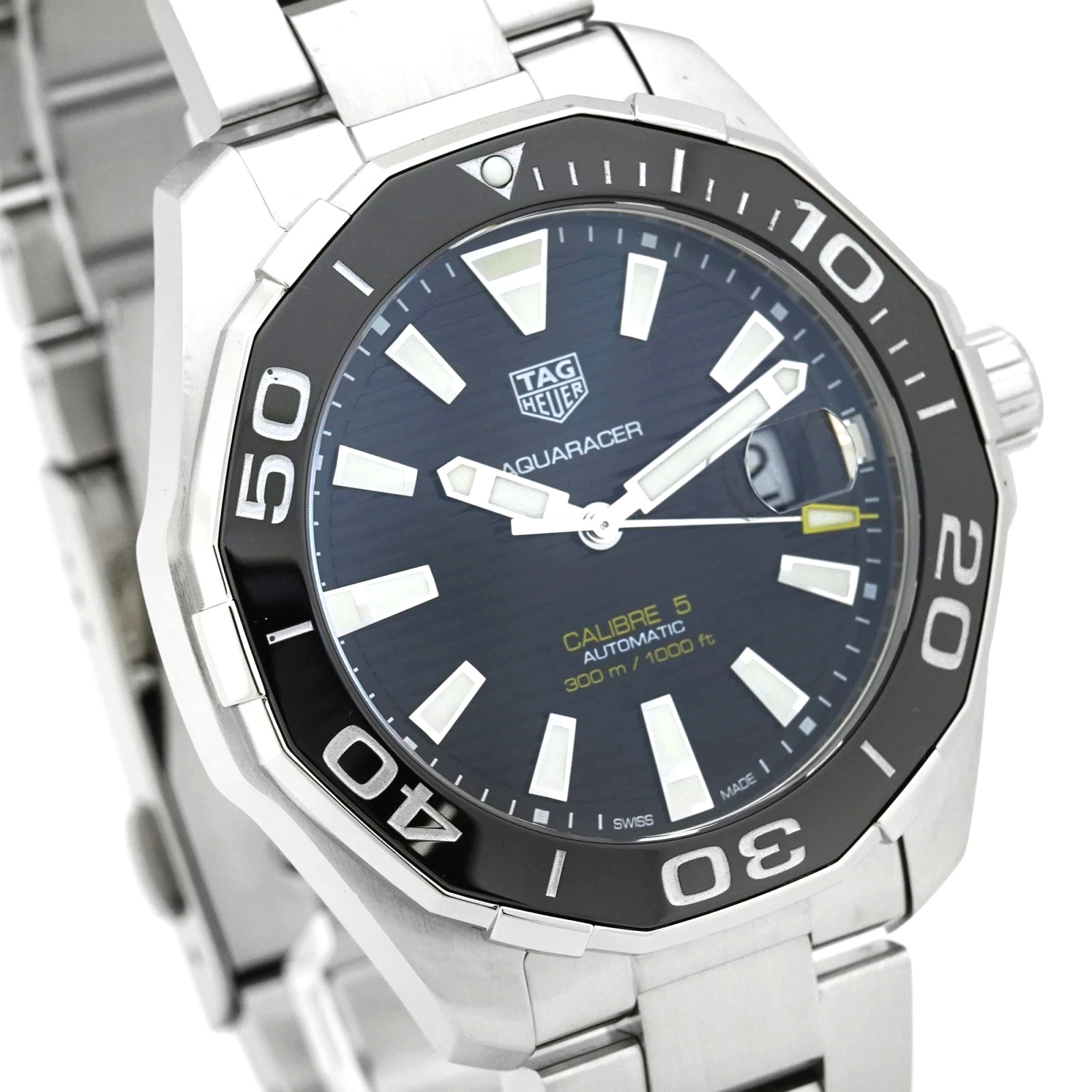Tag Heuer Calibre 5 Aquaracer Men’s Watch Model WAY201A in Excellent Cond.