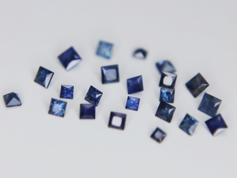 1x Ceylon Blue Sapphire Square Princess 2x2mm VS Natural Gemstone 1.2mm to 2.5mm