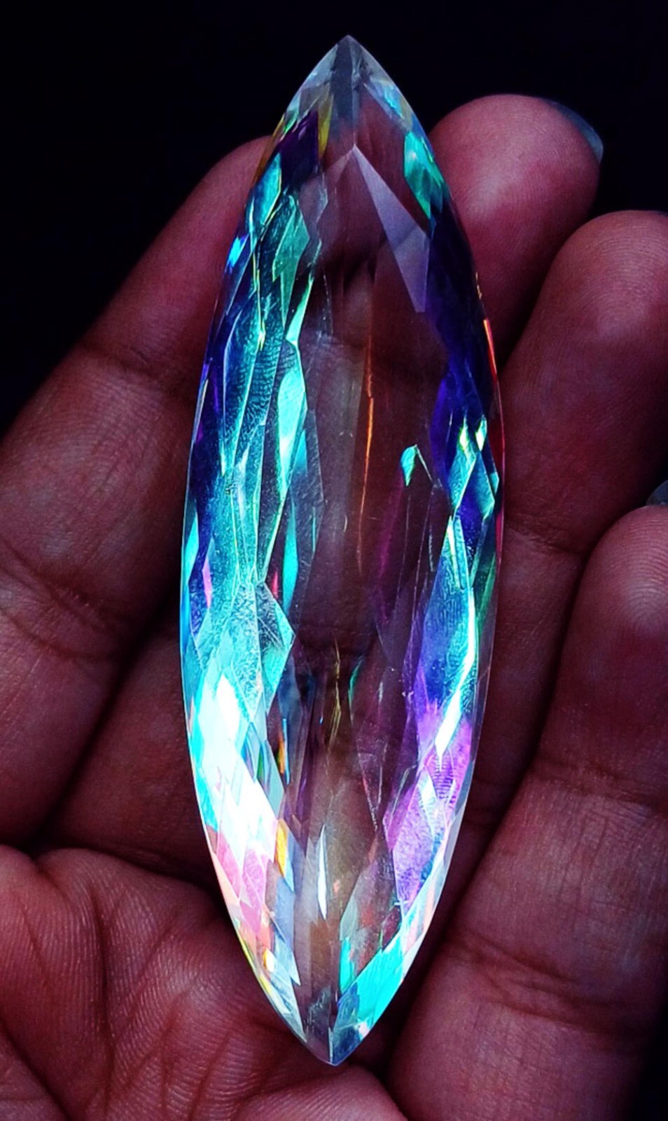 Mystic Quartz Between 90 to 110 Ct Certified Loose Gemstone With Free Gift