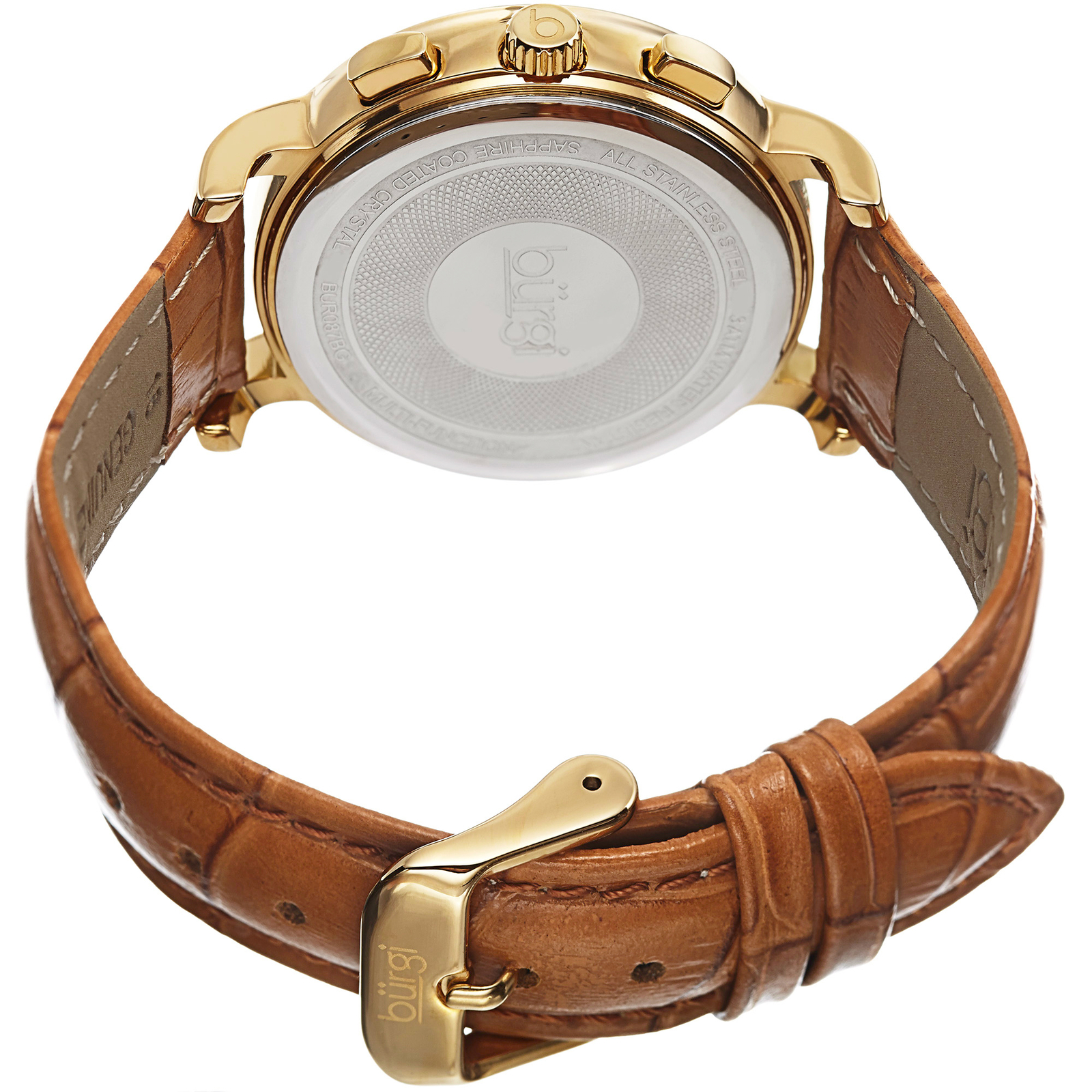 New Women’s Burgi BUR087BG Swiss Quartz Multifunction Beige Leather Strap Watch