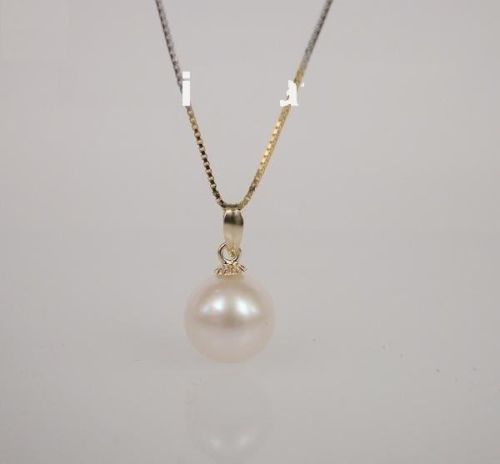 10.1mm white South Sea Pearl 14K GOLD PENDANT NECKLACE 18”