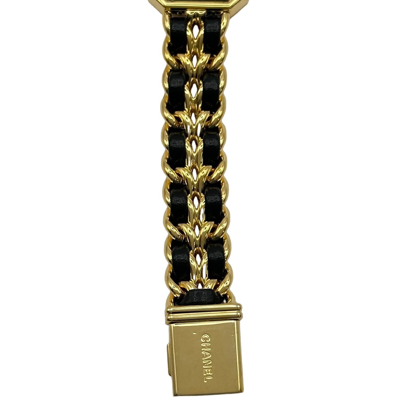 Chanel Première M H0001 20mm Gold Black Dial Quartz Watch OKW2255