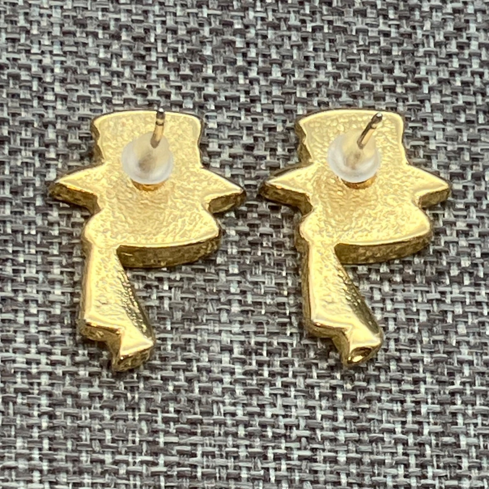 Snowman Stud Earrings Christmas Winter Gold White Red Black Hat Striped Scarf
