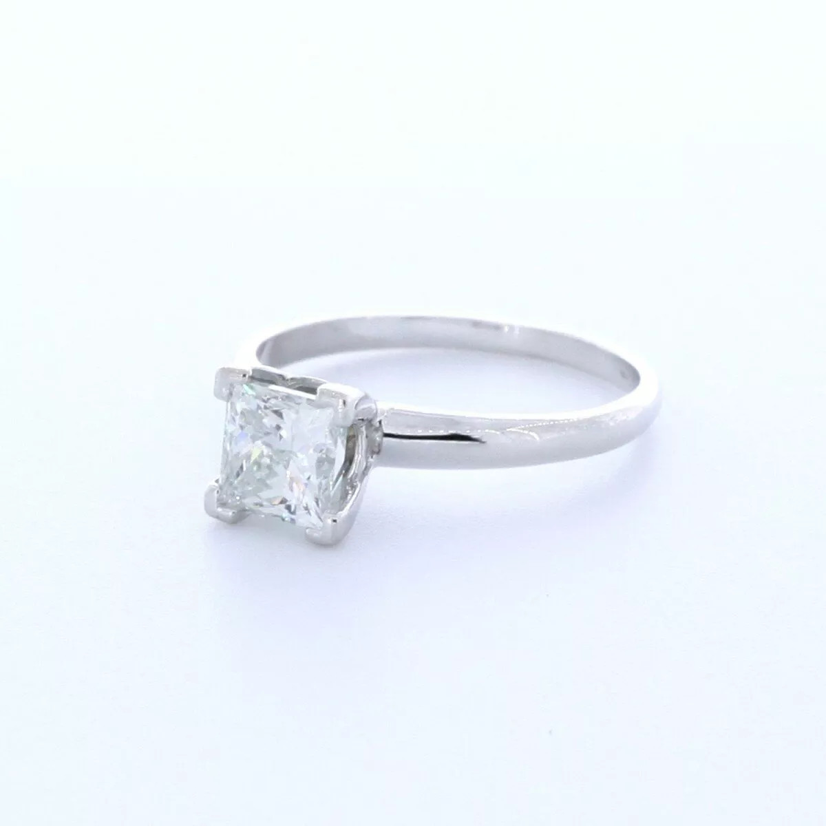 Solitaire Engagement Ring 14K Gold Princess 1.32 Carat Lab-Grown Diamond D VS1