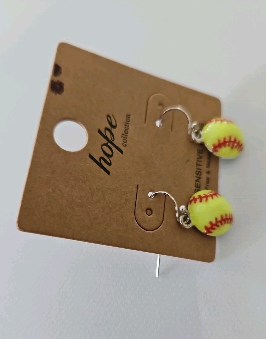 Softball Earrings Hope Collection For Sensitive Ears Lead And Nickel Free