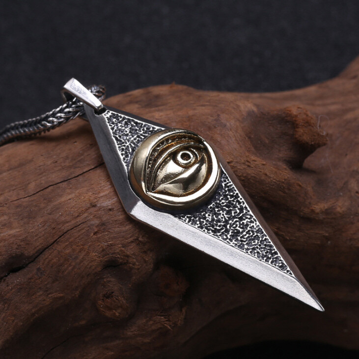I07 Men’s Pendant Square Eye Sterling Silver 925