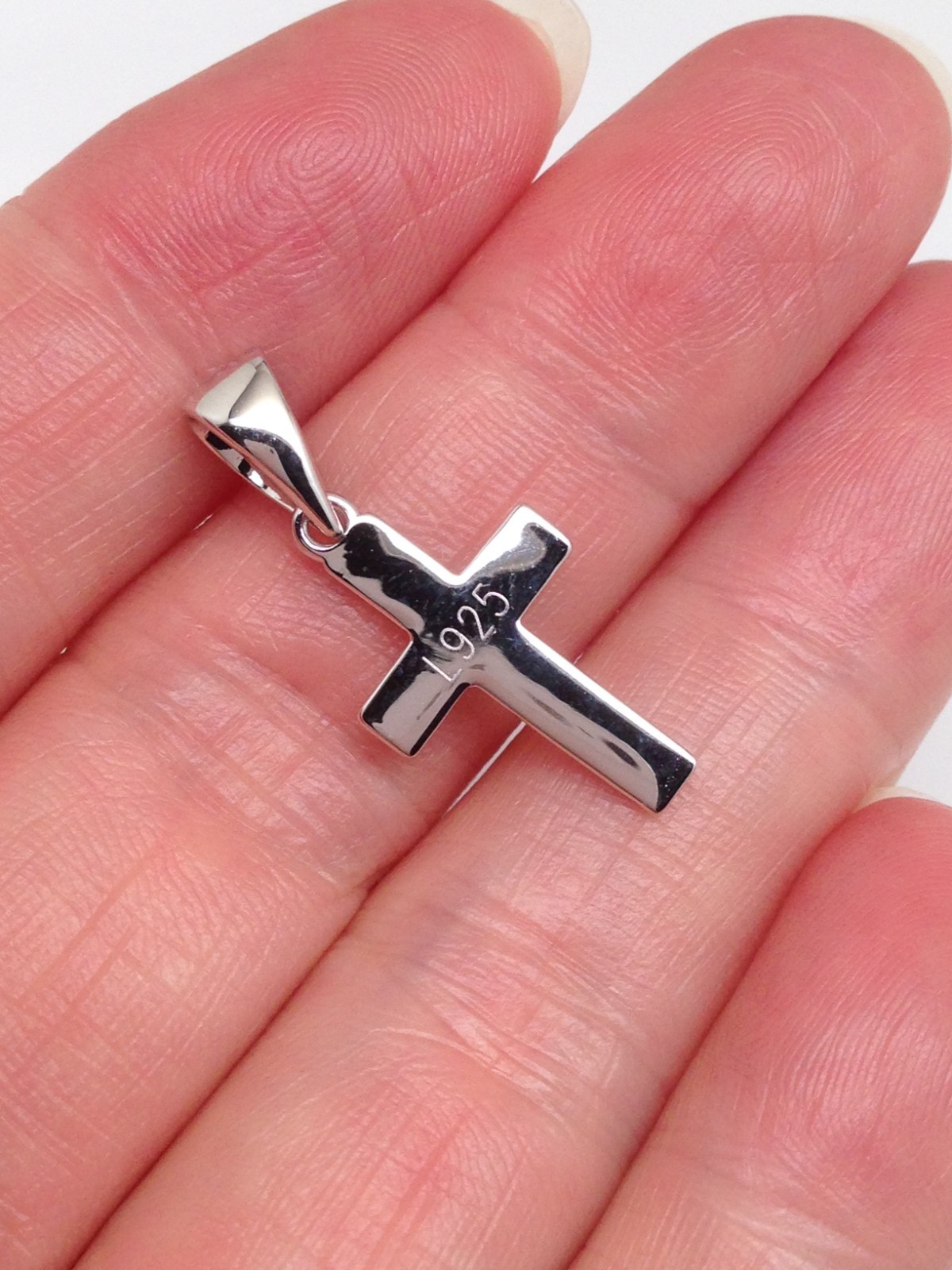 925 Sterling Silver Small Plain Cross Pendant Men Women 16.5mm(0.65″) /26mm