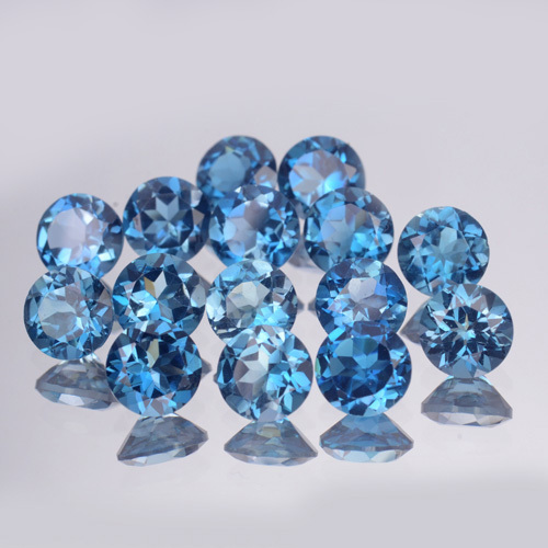 ROUND 10mm Wholesale Lot AAA Natural Gem Brazil London Blue Topaz VVS Quality