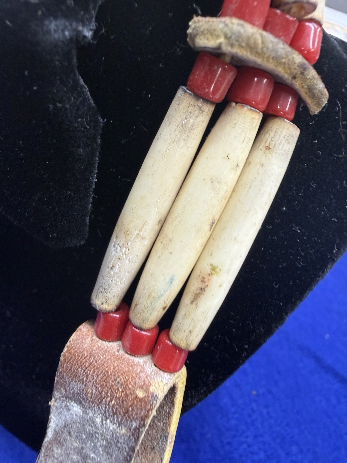 Handmade Native American Hair Pipe Choker Abalone Shell Beaded Necklace Set 4 +