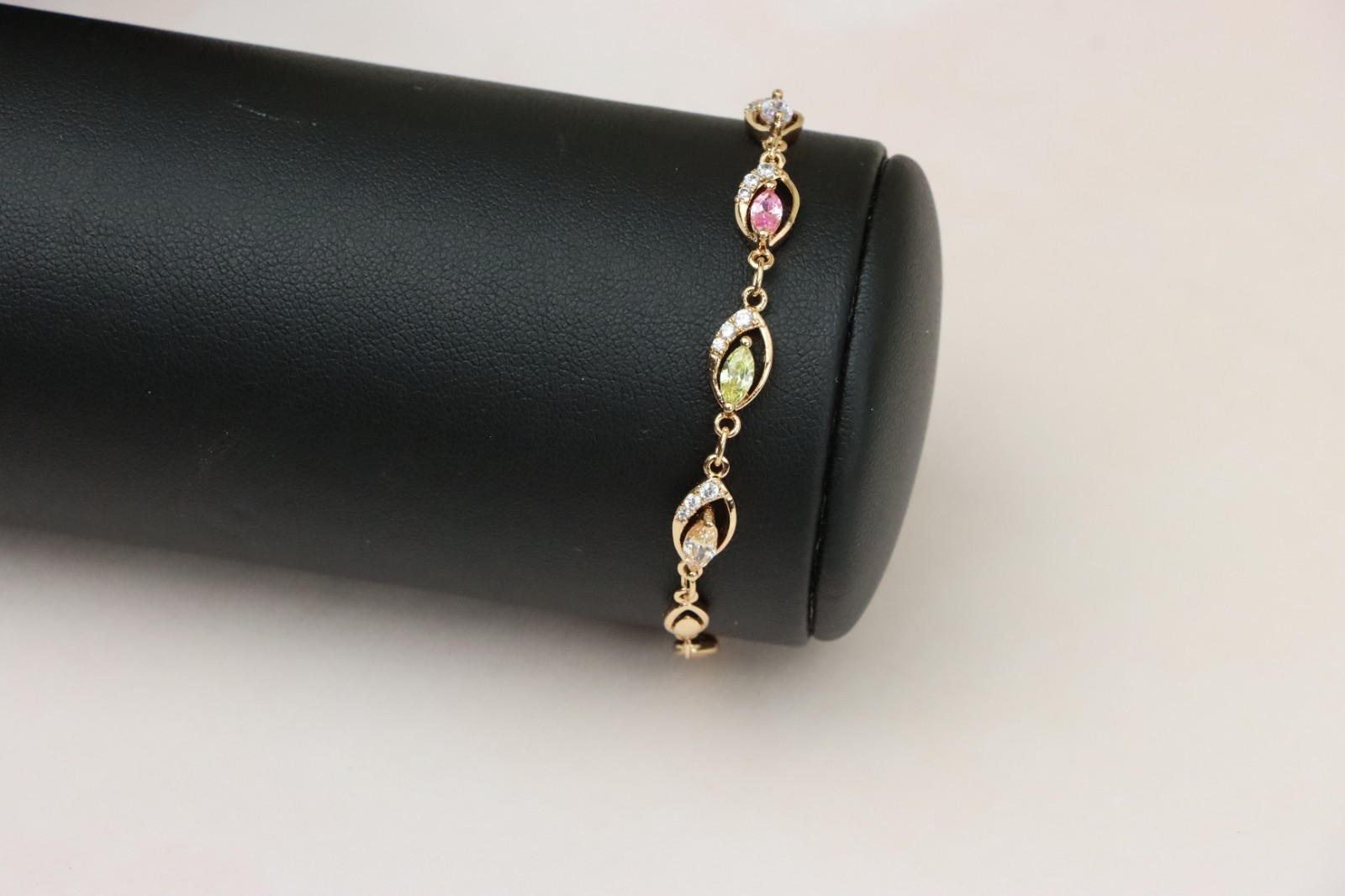 with Multicolor Stones and Crystals, XPBL0789 Rose Gold Bracelet