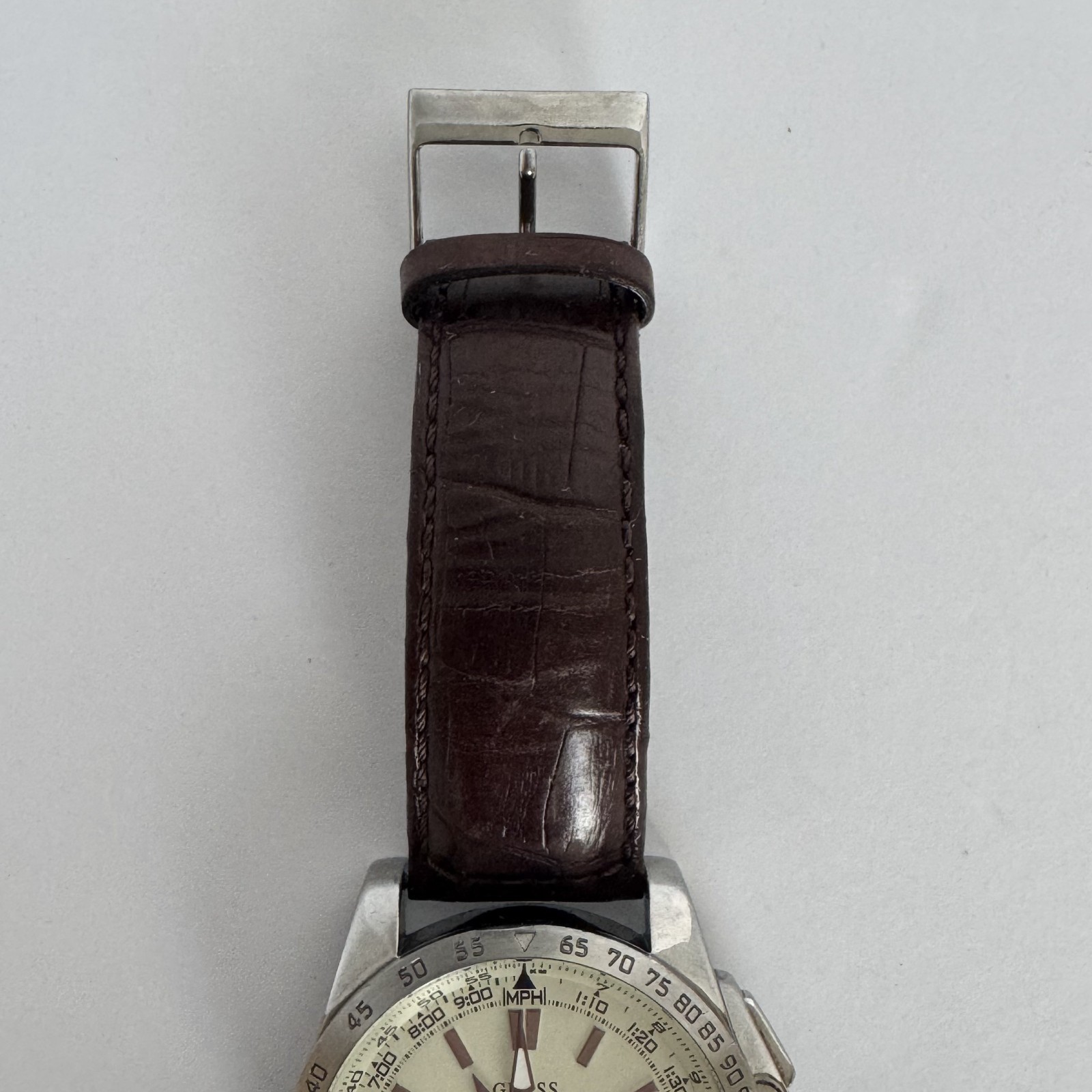 Guess Waterpro Mens Chronograph Watch U13570G2 with leather band (New Battery)