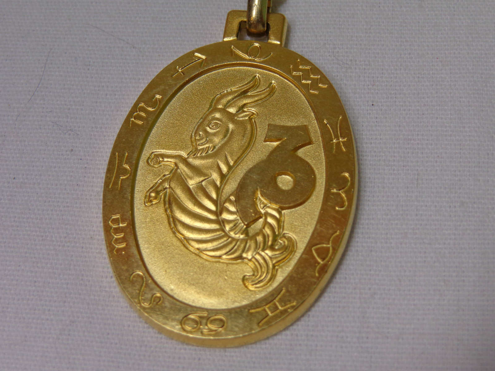 Vintage Gold Tone Swank Pendant & Necklace Zodiac Capricorn Horoscope New NOS