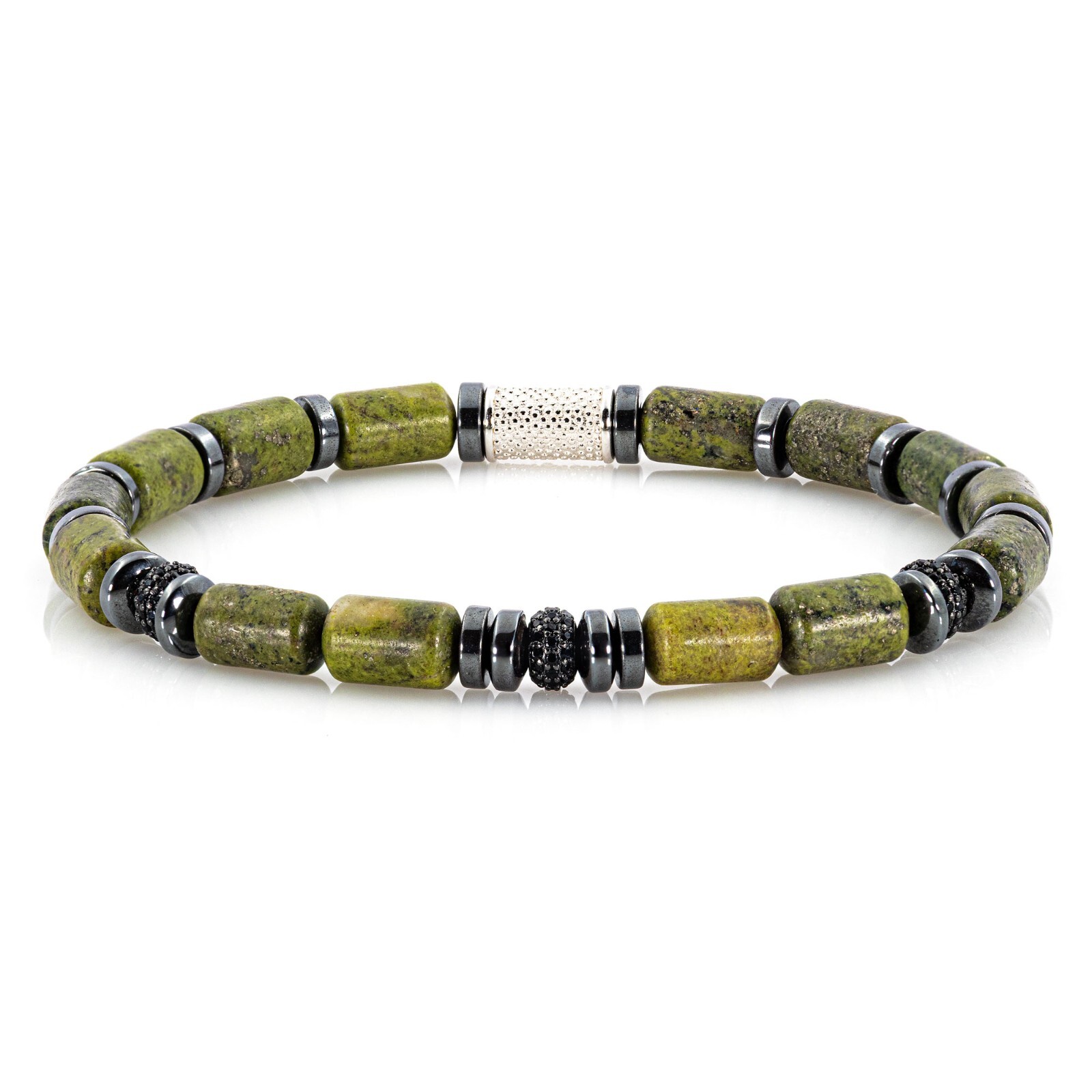 Chlorite 925 Sterling Silver Bracelet Bracelet Beaded Bracelet 6mm Zircon Silver