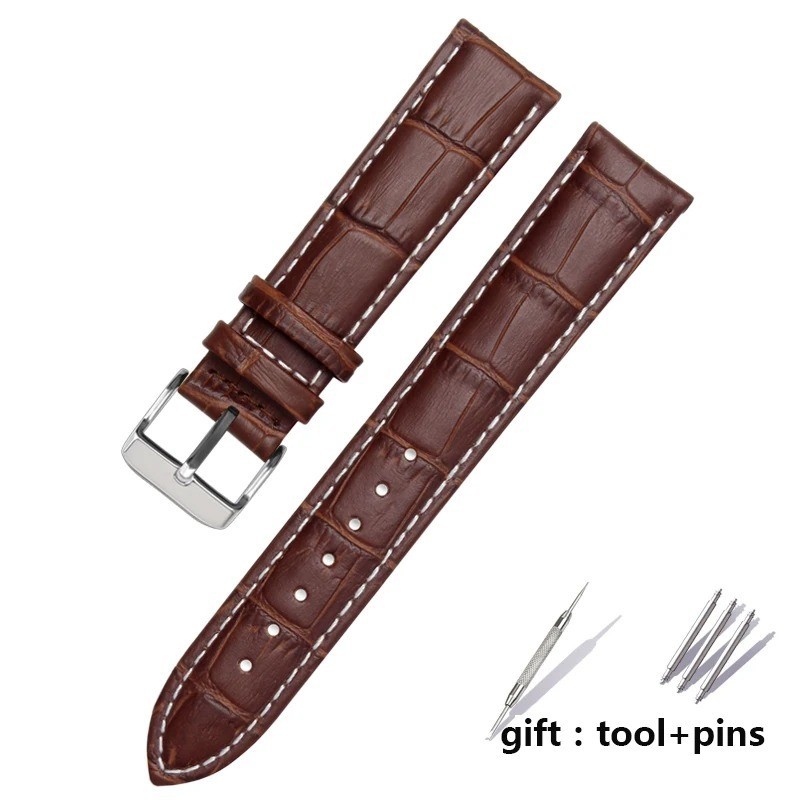 Leather Watch Band Strap Universal Replacement 12–22mm for Men Women