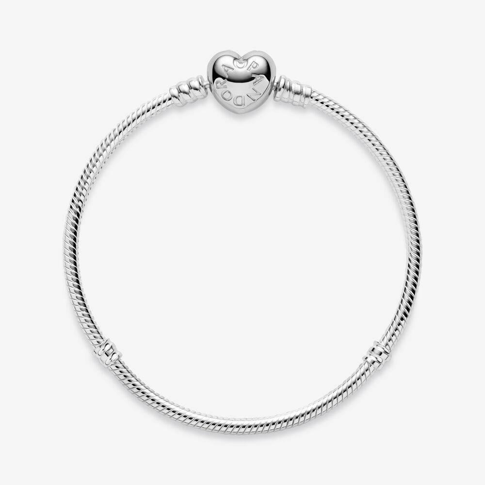 Pandora Moments Bracelet Silver Heart Clasp 590719 15 16 17 18 19 20 21 23 cm