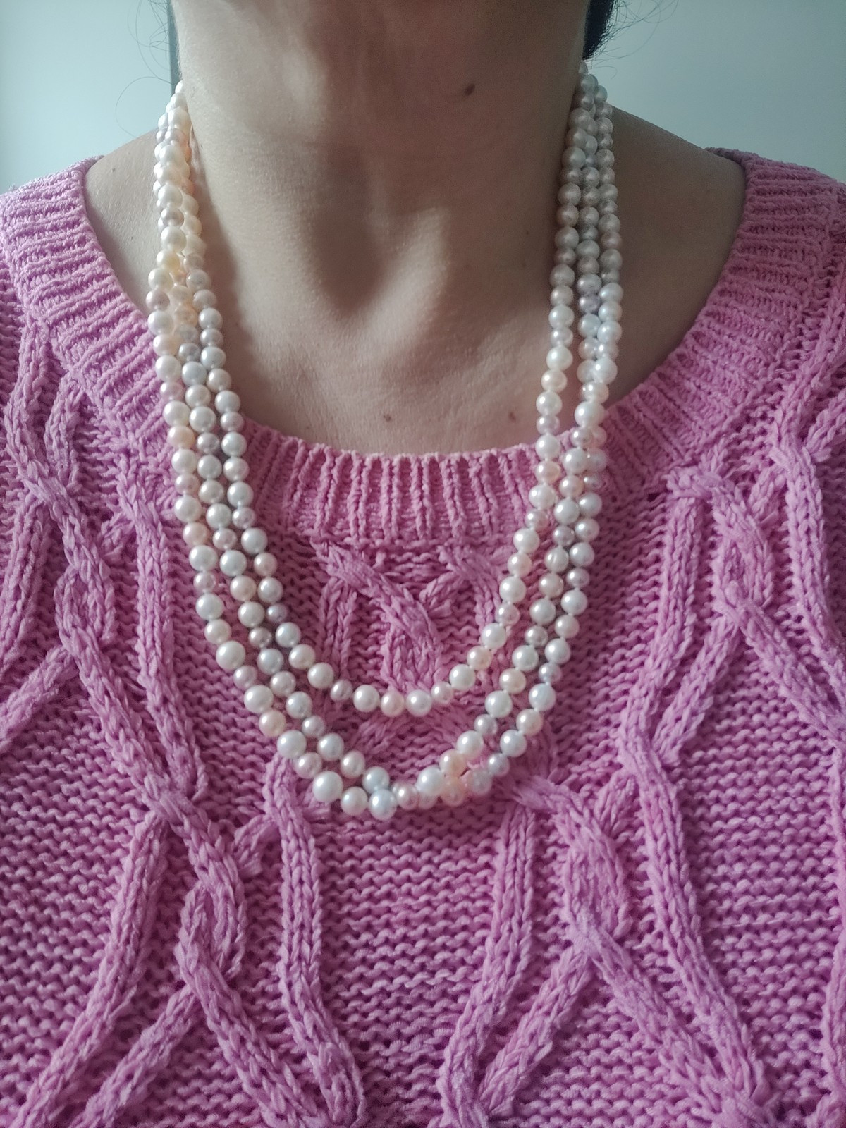 Genuine Freshwater Cultured Pearls Ultra Long Knotted Necklace 180 cm