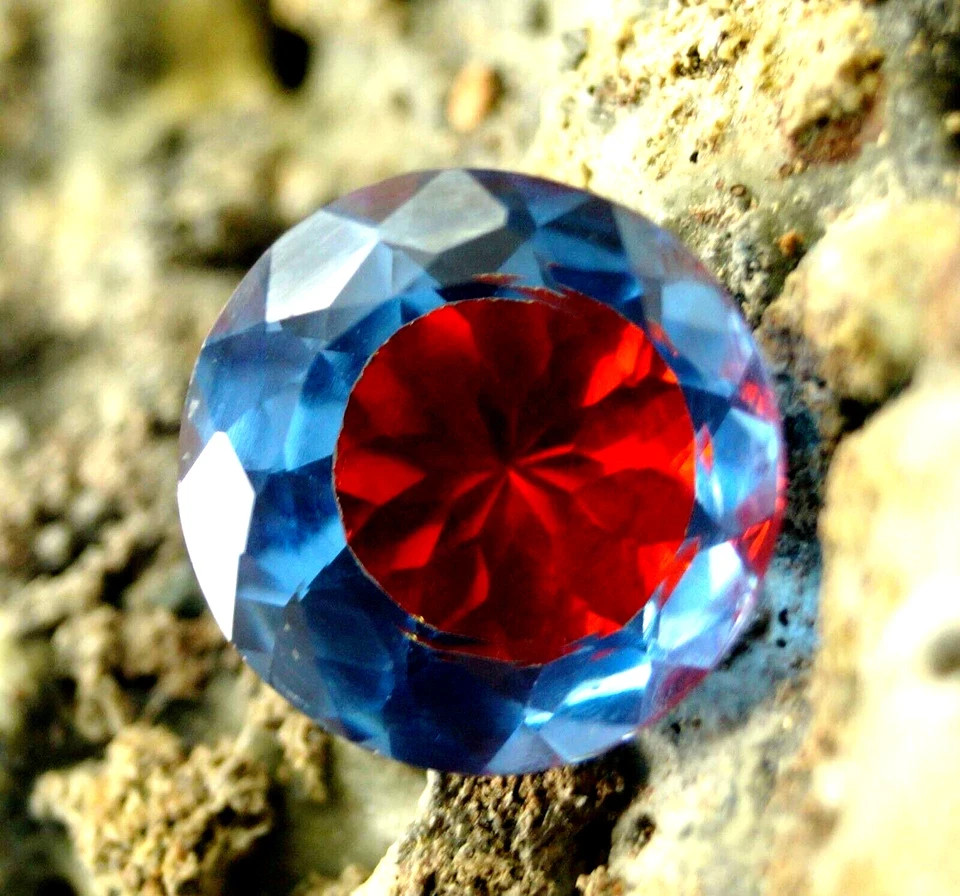 14 Ct Certified Pitambari Sapphire Natural Bi-Color Round Cut Loose Gemstone