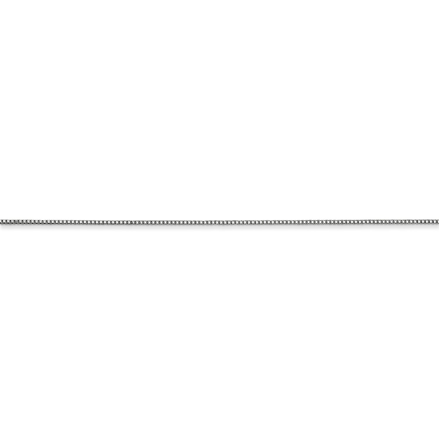 14k White Gold 0.50mm Solid Plain Box Link Chain w/ Spring Ring Clasp 14″ – 30″