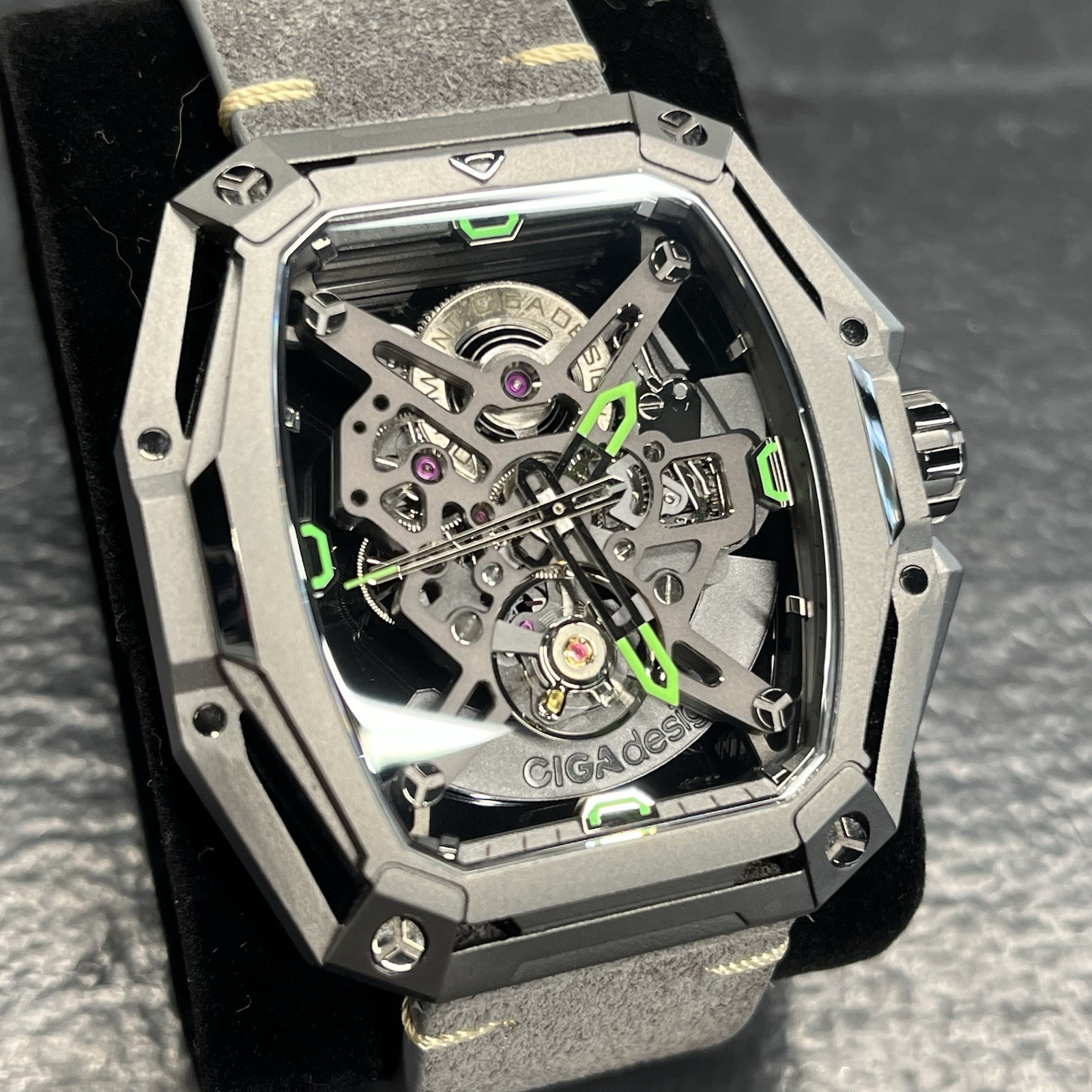 CIGA Design Z Series Hunter Automatic Skeleton Watch Carbon Stainless Steel