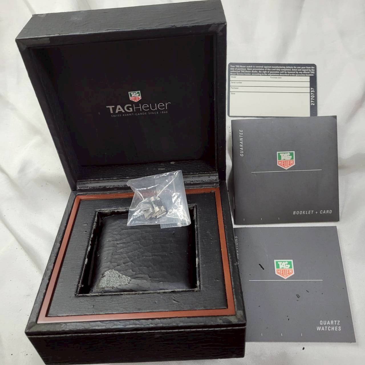 Genuine TAG Heuer Watch Box Black Box & Booklet & Card & Watch Strap Joint Used
