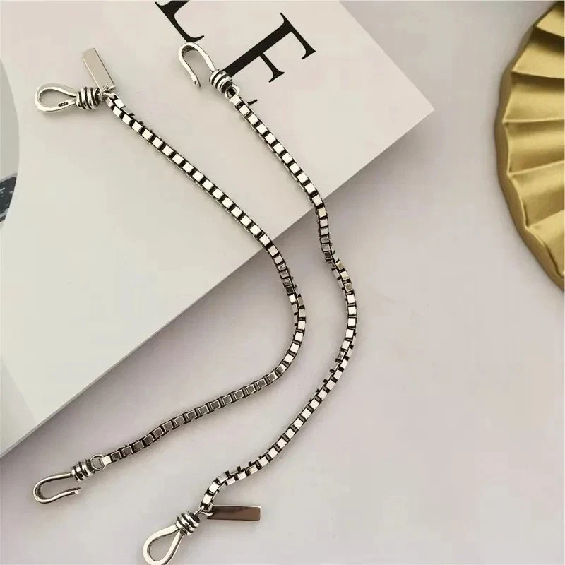 Vintage Thick Box Chain Bracelets Women 925 Sterling Silver Jewelry Gift 7 in nw