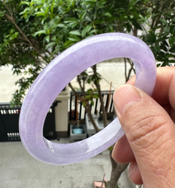 Natural Grade AAA Ice Lilac Lavender Burmese Jade jadeite bracelet bangle 57MM