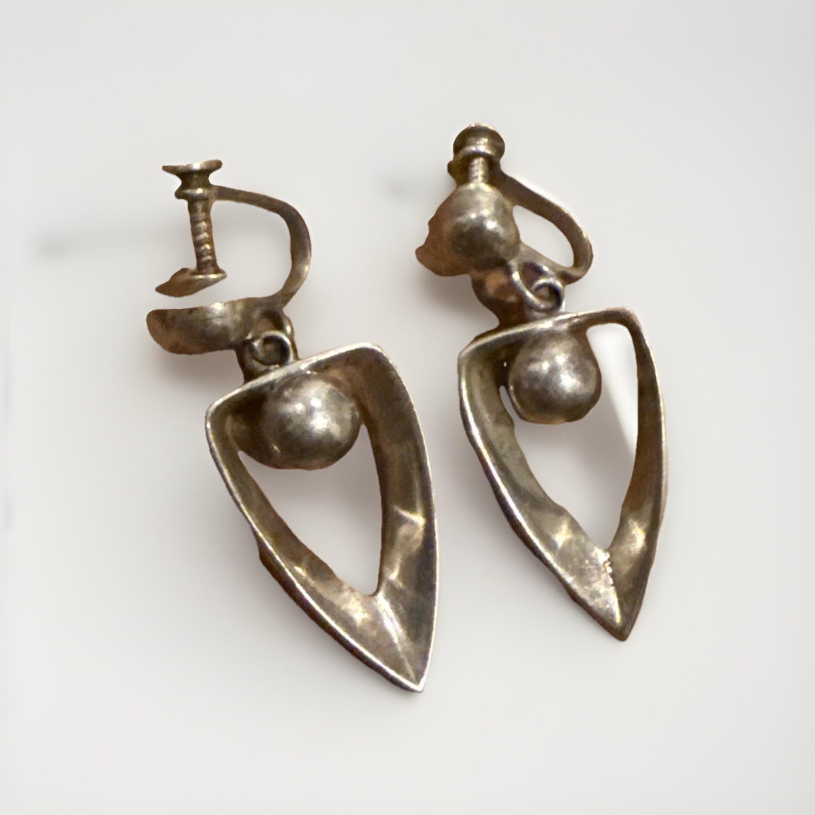 Vintage Miquel Sterling Silver Earrings 9.79gms- 1 5/8” H