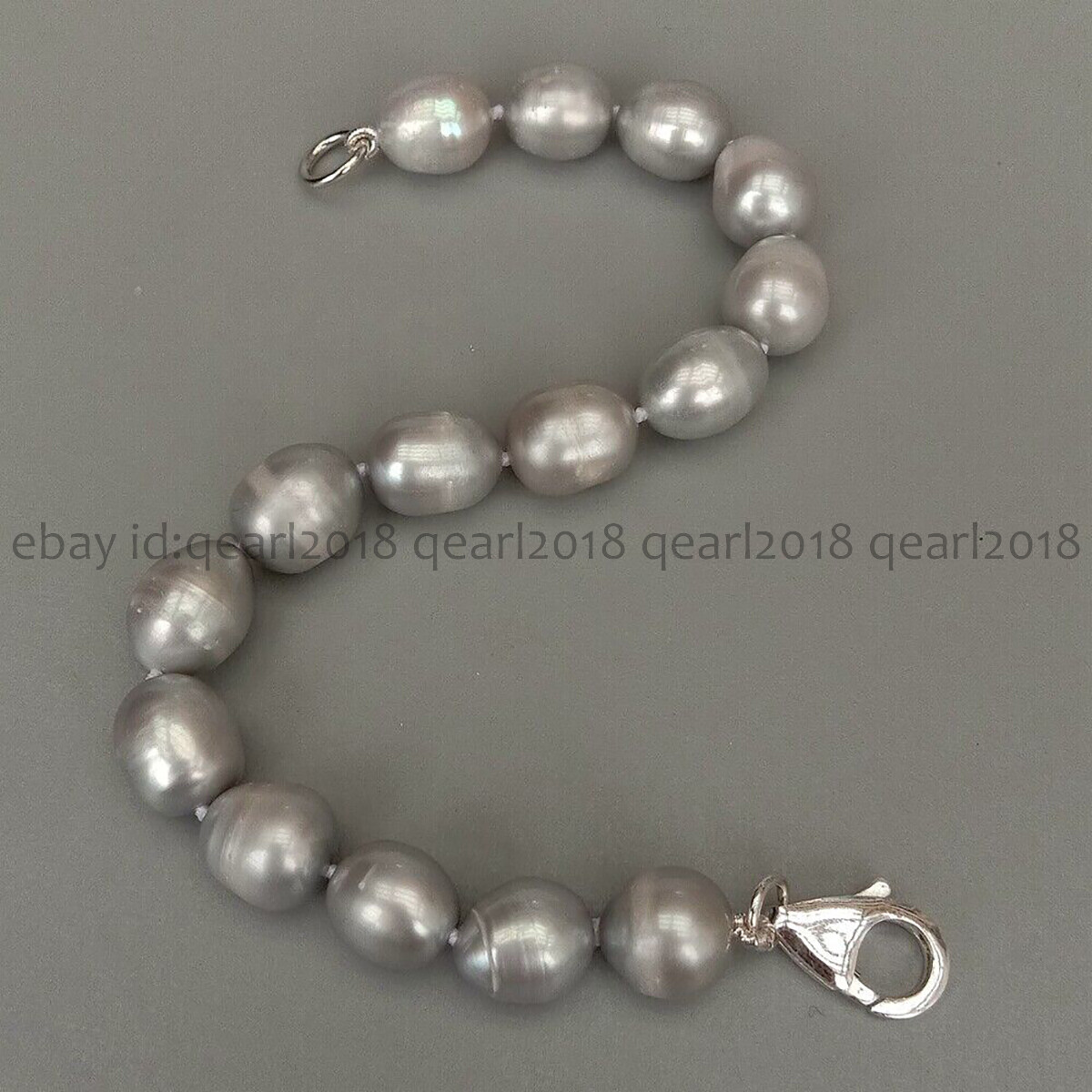 Natural White Black Gray Pink Purple Rice Cultured Pearl Beads Bracelet 7-8.5”