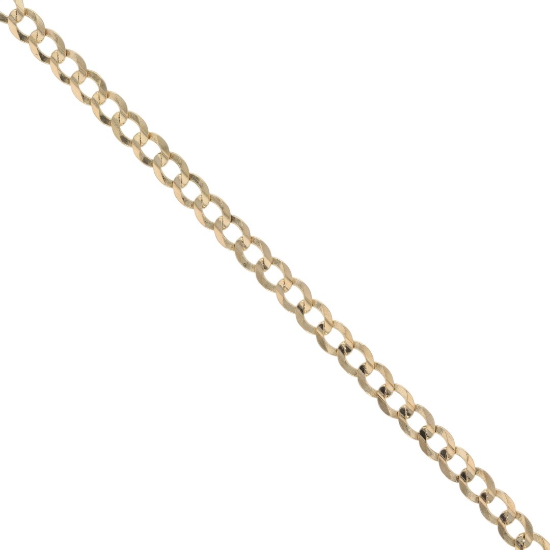 4.1mm Curb Link Chain 18″ Necklace 14k Yellow Gold 7.96 Grams
