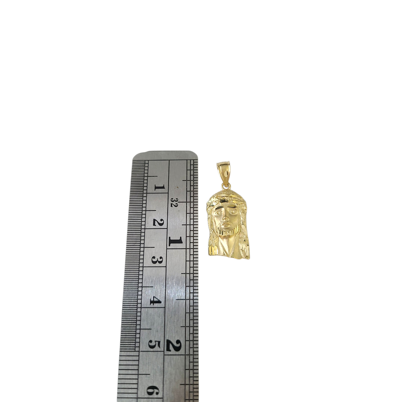 Real 14K Gold Miami Cuban Link Chain Jesus Head Charm Pendant Set 3mm 18″–28″