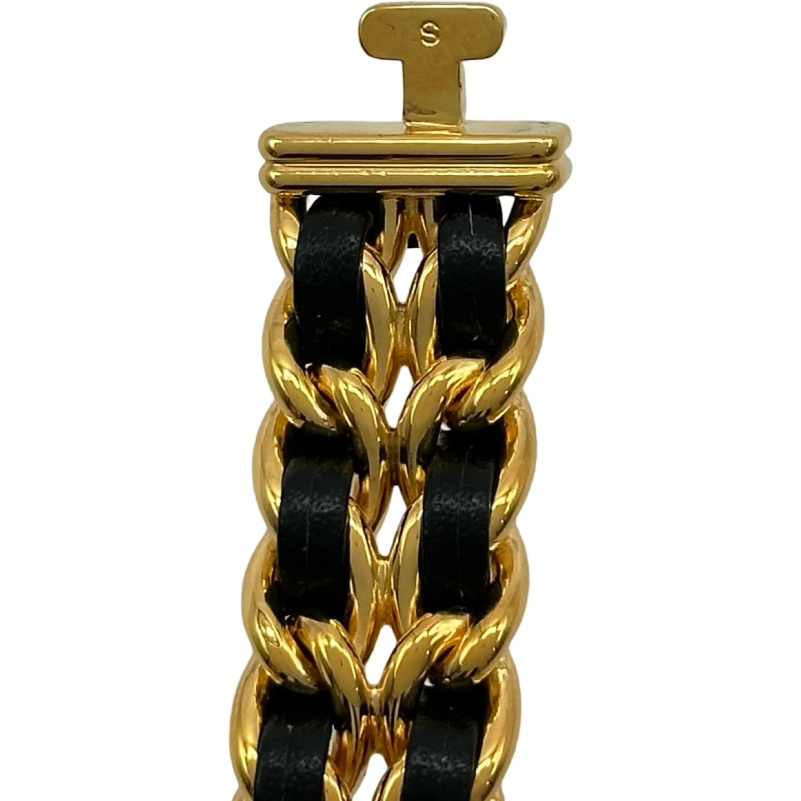 Chanel Première S H0001 20mm Gold Black Dial Quartz Watch OKW2254