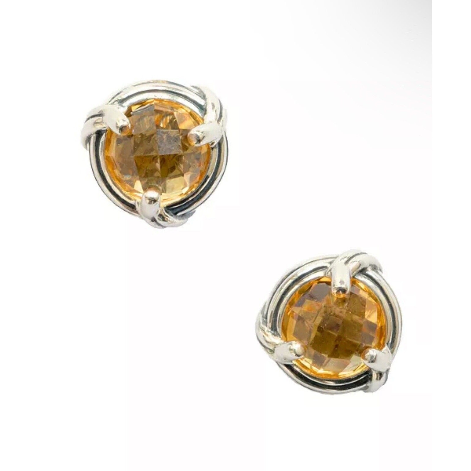 Peter Thomas Roth Topaz Earrings Sterling Silver (1 ct.)Chic Luxury Designer NEW