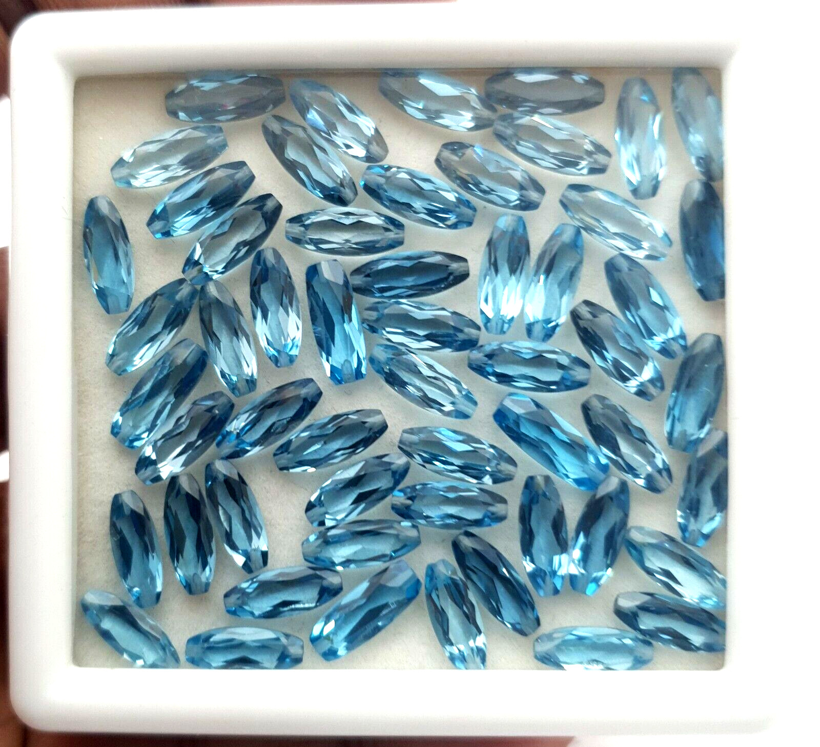 21 CT Natural London Blue Topaz Drill Marquise Cut Loose Gemstone 20 Pcs 4×10 MM