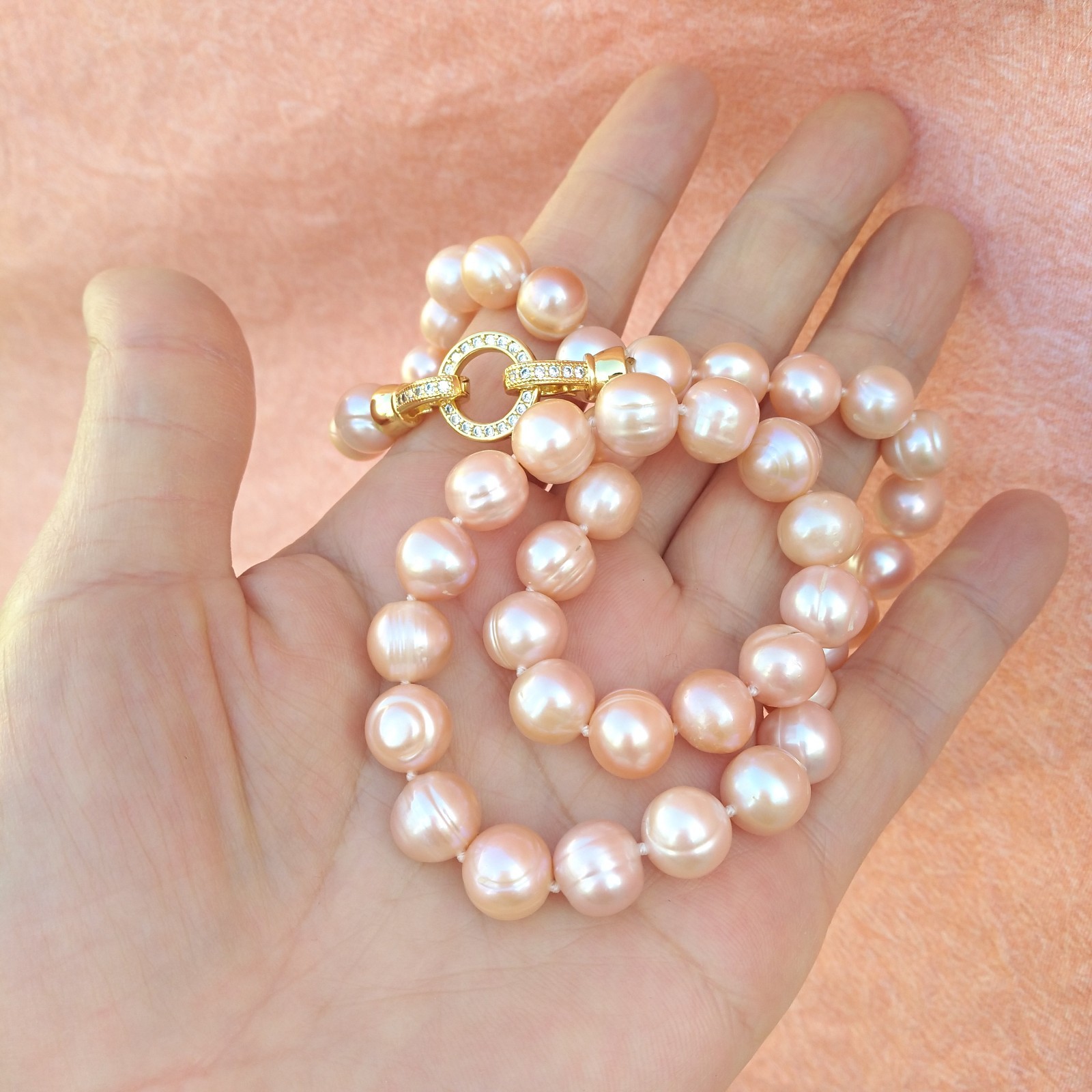 20inch Gorgeous Natural AAA 10-11mm South Sea Light pink Pearl Necklace