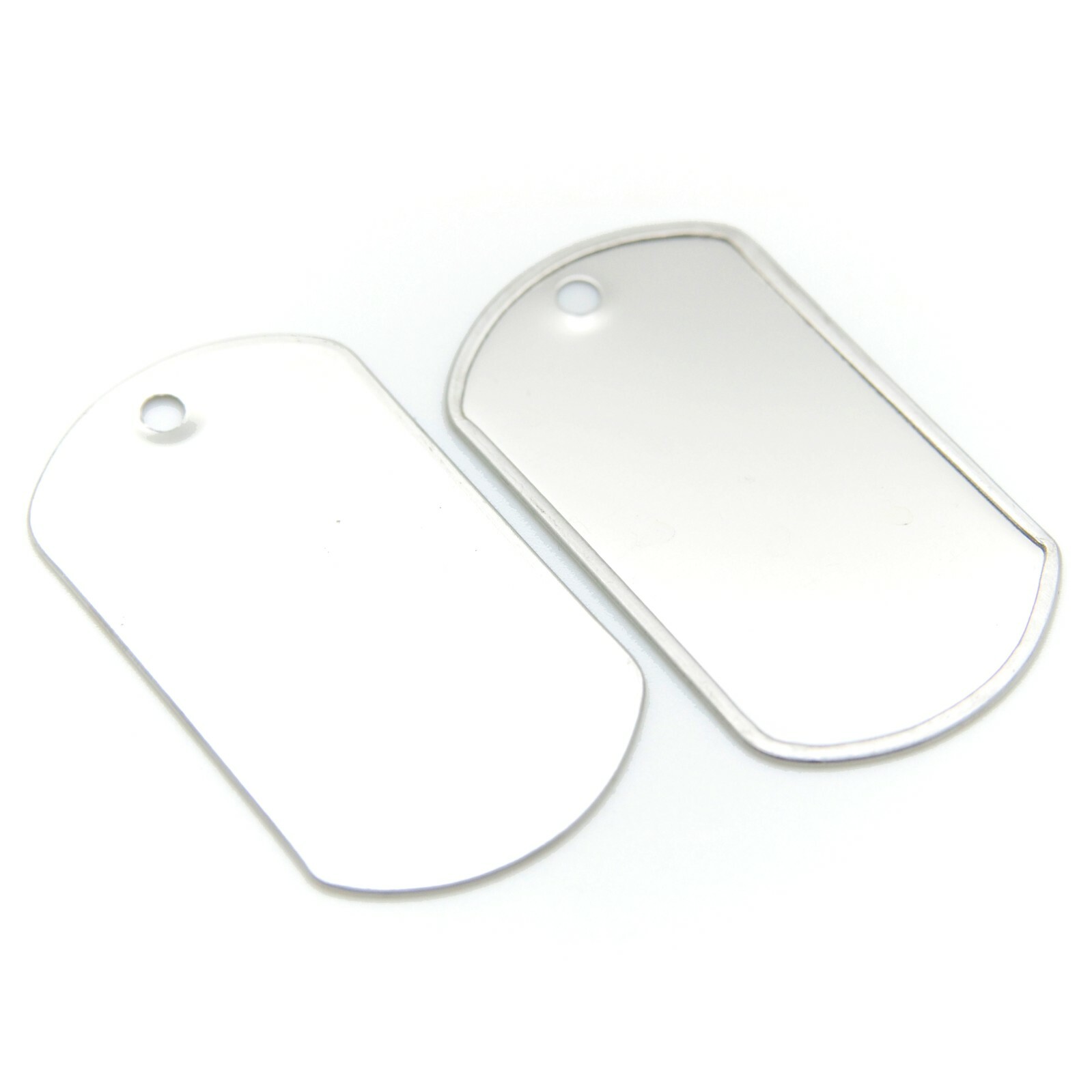 200 pcs BLANK STAINLESS STEEL DOG TAGS SHINY/MATTE MILITARY BALL CHAIN NECKLACES
